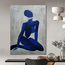 Load image into Gallery viewer, Abstract Painting, Blue &amp; Gray, Figurative Art for Meditation Room &amp; Gallery LargeART2165
