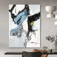 Load image into Gallery viewer, Blue &amp; Gray Abstract Form Painting, Perfect for Contemporary Hallway &amp; Chic Office LargeART2086
