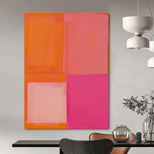 Load image into Gallery viewer, Pink &amp; Orange Abstract Color Field, Perfect for Bohemian Bedroom &amp; Artistic Café LargeART1481
