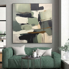 Load image into Gallery viewer, Large Green - Gray Shape Fusion - Perfect for Sustainable Home &amp; Eco - Conscious Workplace LargeART0748
