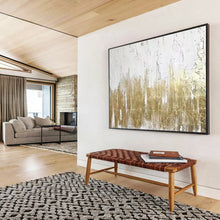 Load image into Gallery viewer, Gold - Accented Textured Abstract Painting On Canvas DKH427

