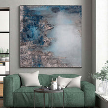 Load image into Gallery viewer, Hand - painted Large - scale Blue and Gray Muted Abstract Acrylic Art for Calm Waiting Rooms LargeART0021
