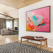 Load image into Gallery viewer, Vibrant Fusion Abstract Painting on Pink DKH502

