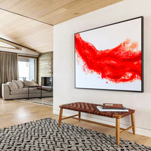 Load image into Gallery viewer, Bold Red Abstract Painting on Canvas DKH568
