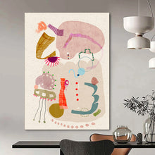Load image into Gallery viewer, Playful Colorful Shape Abstract Painting, Ideal for Creative Kids’ Room &amp; Whimsical Office LargeART1845
