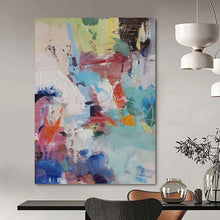 Load image into Gallery viewer, “Vibrant Color - Blocked Abstract” - Expressionistic Abstract Art on Canvas DKH1579
