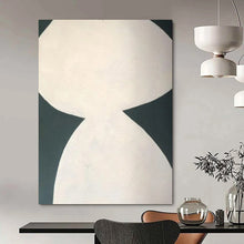 Load image into Gallery viewer, White &amp; Dark Green Abstract Hourglass - Shaped Acrylic Art, Great for Eclectic Study &amp; Nature - Inspired Hallway LargeART0999
