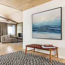 Load image into Gallery viewer, Sparkling Ocean Waves: Luminous Seaside Abstract Large - Scale Hand - painted Abstract Acrylic Art DLZ185
