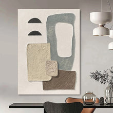 Load image into Gallery viewer, “Neutral Textured Collage” - Beige, Grey, Brown Abstract Art on Canvas DKH1135
