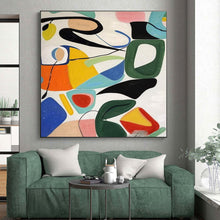 Load image into Gallery viewer, Colorful Abstract Shapes Collage Acrylic Art - Suited for Playful Kids’ Room &amp; Bohemian - style Studio LargeART0625
