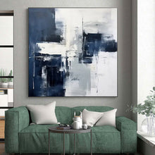 Load image into Gallery viewer, Blue - Gray Abstraction for Coastal Home &amp; Serene Office LargeART0840
