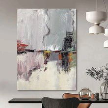 Load image into Gallery viewer, Gray, Red &amp; Colorful Abstract Urban Painting, Suited for City Loft &amp; Contemporary Café LargeART1459
