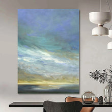 Load image into Gallery viewer, “Dreamy Sky Horizons” Abstract Cloudscape Painting on Canvas, Soothing Wall Art DKH954
