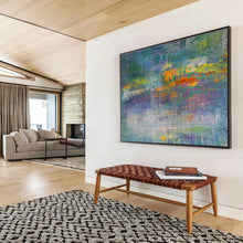 Load image into Gallery viewer, Rainbow - Hued Abstract Landscape Painting for Art - Loving Home &amp; Community Center DKH188
