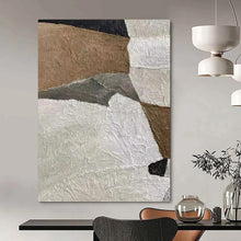 Load image into Gallery viewer, “Neutral Collage Abstraction” - Beige, Grey, Brown, White Abstract Art on Canvas DKH1140
