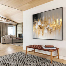 Load image into Gallery viewer, Gilded Urban Skyline Abstract Painting DKH528
