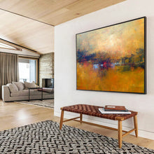 Load image into Gallery viewer, Warm - Toned Abstract Sunset Painting On Canvas DKH399
