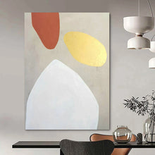 Load image into Gallery viewer, Terracotta, Gold &amp; White Abstract Acrylic Art, Suited for Bohemian Sunroom &amp; Luxury Dining Area LargeART0996

