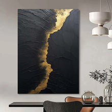 Load image into Gallery viewer, Grand Hand - painted Black &amp; Gold Textured Acrylic Art for Luxe Hallways LargeART0167
