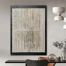 Load image into Gallery viewer, Textured Neutral Striped Abstract - Fits Minimalist Living Room &amp; Hallway LargeART2352

