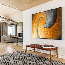 Load image into Gallery viewer, Golden Spiral Motion Large - scale acrylic painting DLZ176
