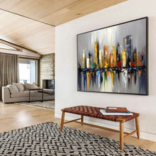 Load image into Gallery viewer, Colorful Abstract Cityscape Abstract acrylic painting DLZ067
