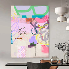 Load image into Gallery viewer, Pastel Abstract Collage Painting, Ideal for Bohemian Bedroom &amp; Creative Studio LargeART1823
