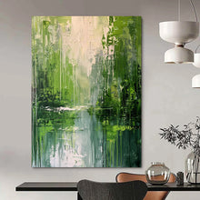 Load image into Gallery viewer, “Green Forest Reflection” - Impressionistic Abstract Acrylic, Great for Nature - Themed Living Room and Conservatory DTP002
