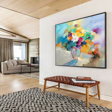 Load image into Gallery viewer, Colorful Floral Bouquet Large - Scale Hand - painted Abstract Acrylic Art DLZ191
