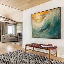 Load image into Gallery viewer, Hand - painted Generous - sized Powerful Ocean Wave Acrylic Art for Bold Living Rooms LargeART1801
