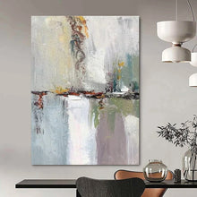Load image into Gallery viewer, Gray, Blue &amp; Colorful Abstract Urban Painting, Ideal for Modern Apartment Living Room &amp; Artsy Coffee Shop LargeART1460
