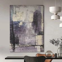 Load image into Gallery viewer, Hand - painted Substantial Purple - Toned Abstract Composition Acrylic Art for Artistic Studies LargeART0106
