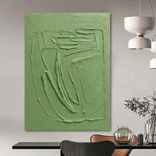 Load image into Gallery viewer, Large - Scale Hand - painted Textured Green Relief Acrylic Art for Nature - Themed Hallways LargeART0192

