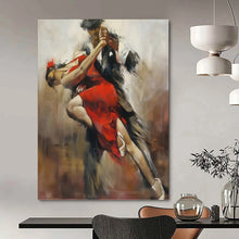 Load image into Gallery viewer, “Dramatic Red Dress Dance” - Expressive Dance Art on Canvas DKH1637
