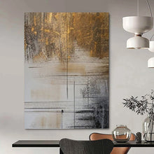 Load image into Gallery viewer, “Golden - Accented Geometric Abstract” Abstract Painting on Canvas, Luxe Decor Choice DKH980
