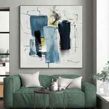 Load image into Gallery viewer, Large - Format Blue - Toned Abstract Art for Coastal Bedroom &amp; Calm Study LargeART0516
