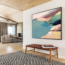 Load image into Gallery viewer, Pastel Coastal Abstract Painting on Canvas - “Soft Shores” DKH741
