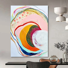 Load image into Gallery viewer, Colorful Circular Abstract Painting, Ideal for Bohemian Lounge &amp; Creative Wellness Space LargeART1848
