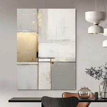 Load image into Gallery viewer, Gray &amp; Gold Geometric Abstract Painting, Suited for Luxury Living Room &amp; Sophisticated Office LargeART1432
