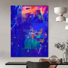 Load image into Gallery viewer, Deep Blue Abstract Symphony Painting, Perfect for Sophisticated Home Office &amp; Calm Lounge LargeART2007
