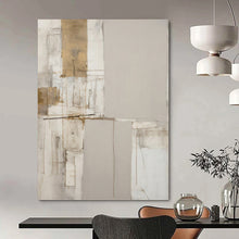 Load image into Gallery viewer, “Minimalist Neutral Abstract” - Grey, White, Brown Abstract Art on Canvas DKH1318
