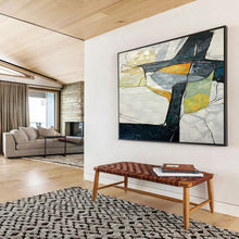 Load image into Gallery viewer, Geometric Abstract in Neutral and Colorful Tones Abstract acrylic painting DLZ038
