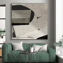 Load image into Gallery viewer, Gray - Black Geometric Collage Acrylic Art - Ideal for Industrial Art Gallery &amp; Modern Loft LargeART0558
