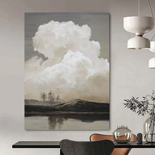 Load image into Gallery viewer, “Monochromatic Cloudscape” - Moody Nature Art on Canvas DKH1439
