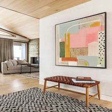 Load image into Gallery viewer, “Pastel Geometry” - Minimalist Abstract Acrylic with Soft Colors, For Modern Kitchen and Office DLZ204
