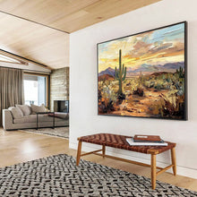Load image into Gallery viewer, Impasto “Desert Sunset” Painting on Canvas, Southwest Landscape Art DKH808
