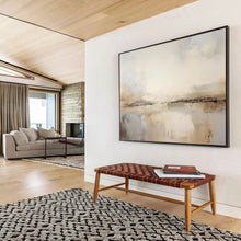 Load image into Gallery viewer, Neutral - Toned Abstract Landscape Painting on Canvas - “Muted Serenity” DKH623
