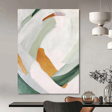 Load image into Gallery viewer, Soft Shapes in Green and White – Minimalist Abstract with Delicate Colors DTP257
