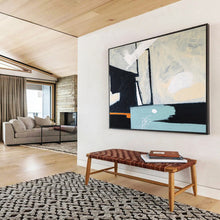 Load image into Gallery viewer, Monochromatic Geometric Abstract Painting on Canvas DKH546
