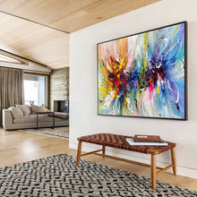 Load image into Gallery viewer, Hand - painted Oversized Colorful Swirling Flowers Acrylic Art for Vibrant Bedrooms LargeART1776
